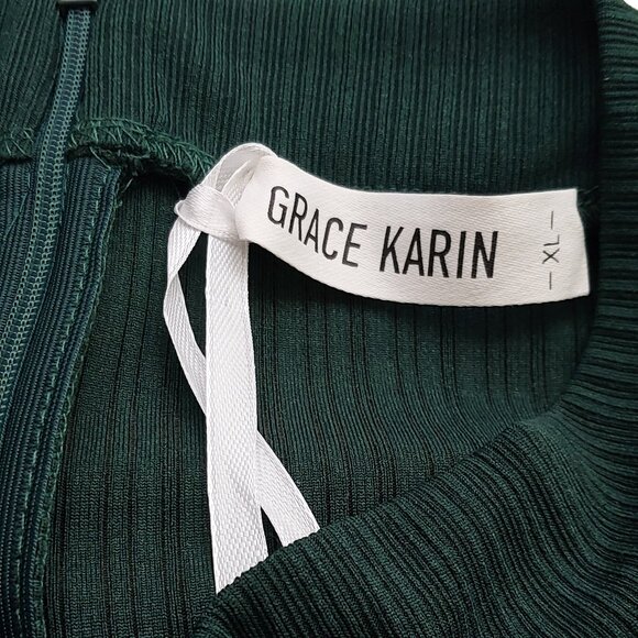 NWT GRACE KARIN XL Henly V-Neck Dress Business Sheath Long Sleeve Midi 2025 Fall - Picture 8 of 9